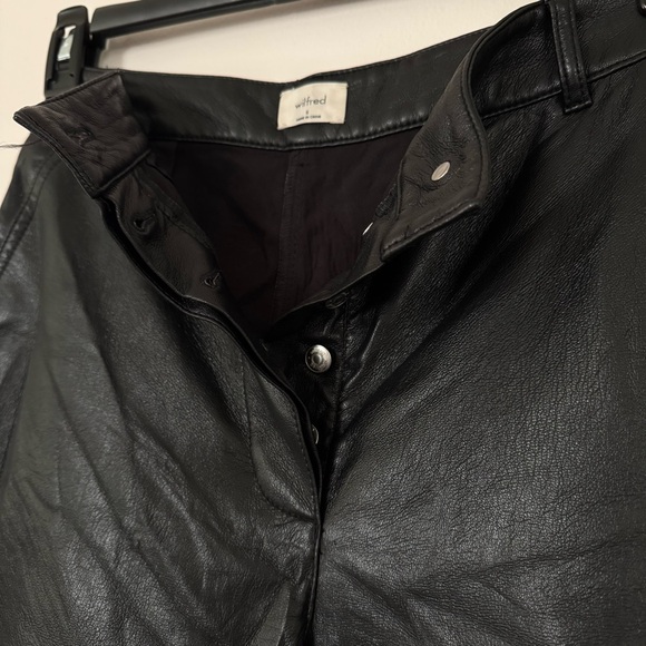 Aritzia Wilfred Black Faux Leather Cargo Trousers - Picture 5 of 9
